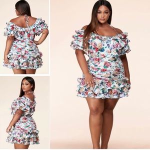 Latiste plus size floral multi color mini dress